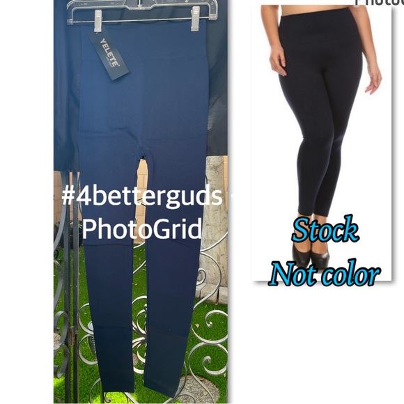 NEW Yelete Insulated Fleece Lined Stretch Seamless Slim Leggings Navy One Size - Picture 5 of 16